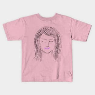 Sketch Girl Kids T-Shirt